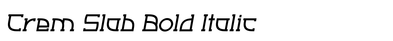 Crem Slab Bold Italic